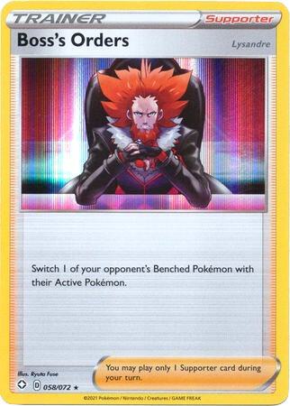 Boss's Orders (058/72) (Theme Deck Exclusive) [Sword & Shield: Shining Fates]