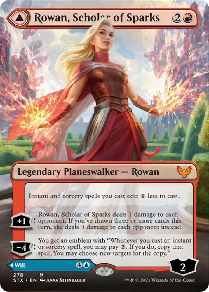 Rowan, Scholar of Sparks // Will, Scholar of Frost (Borderless) [Strixhaven: School of Mages]