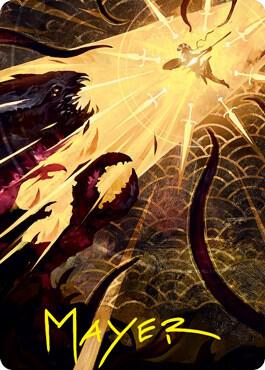 Defiant Strike Art Card (Gold-Stamped Signature) [Strixhaven: School of Mages Art Series]