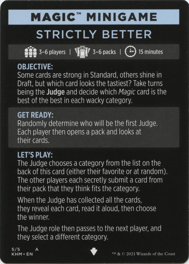 Strictly Better (Magic Minigame) [Kaldheim Minigame]