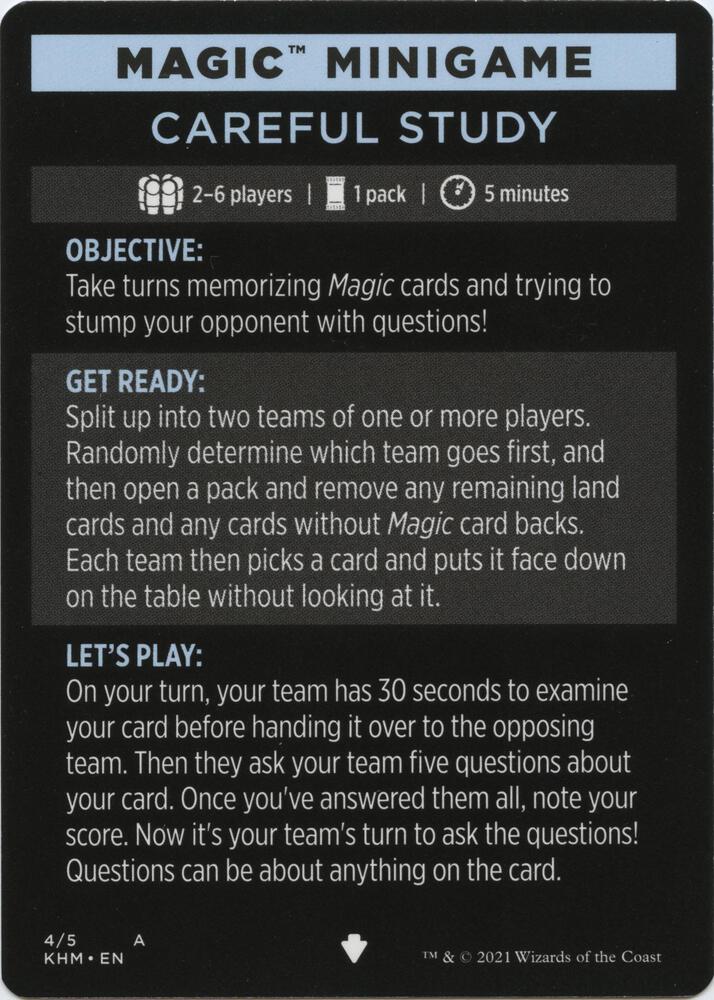 Careful Study (Magic Minigame) [Kaldheim Minigame]