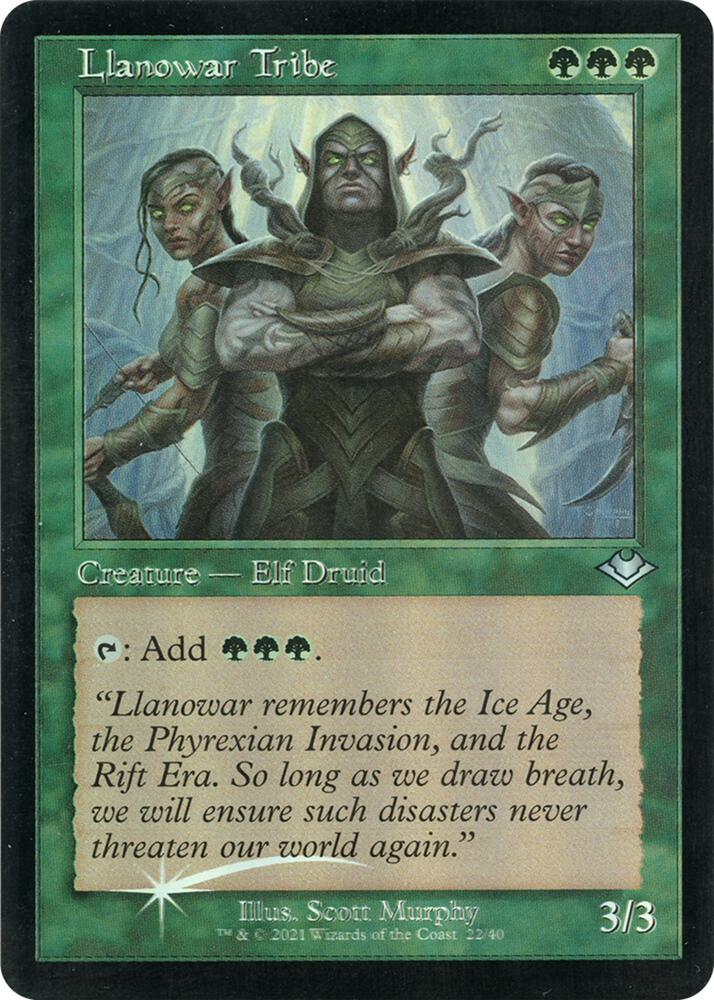Llanowar Tribe (Retro Foil Etched) [Modern Horizons]