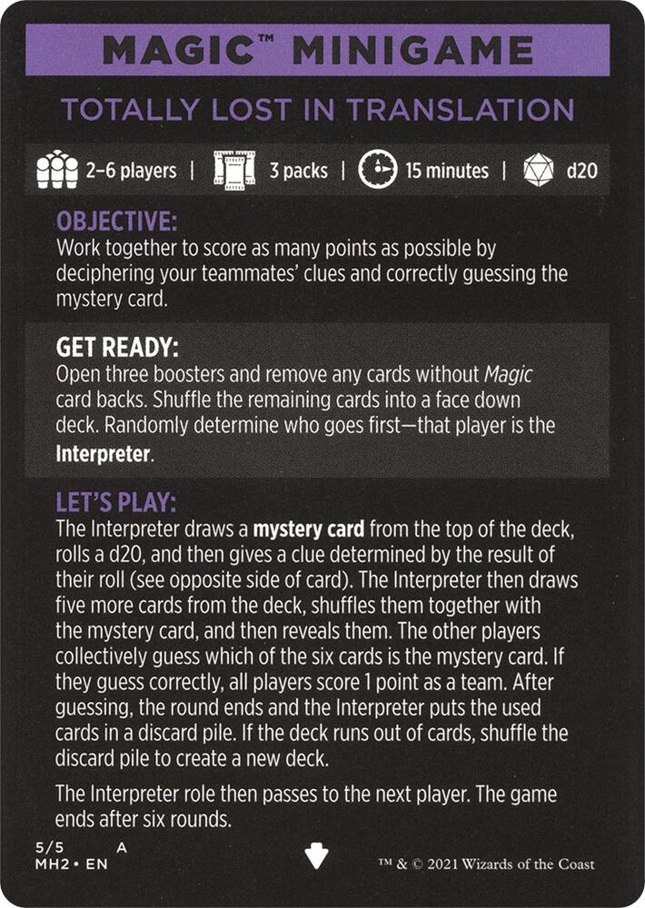 Totally Lost in Translation (Magic Minigame) [Modern Horizons 2 Minigame]