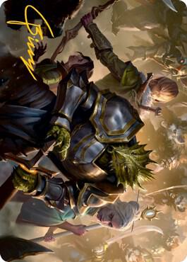 You Come to the Gnoll Camp Art Card (Gold-Stamped Signature) [Dungeons & Dragons: Adventures in the Forgotten Realms Art Series]