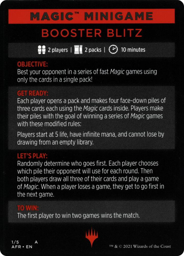 Booster Blitz (Magic Minigame) [Dungeons & Dragons: Adventures in the Forgotten Realms Minigame]