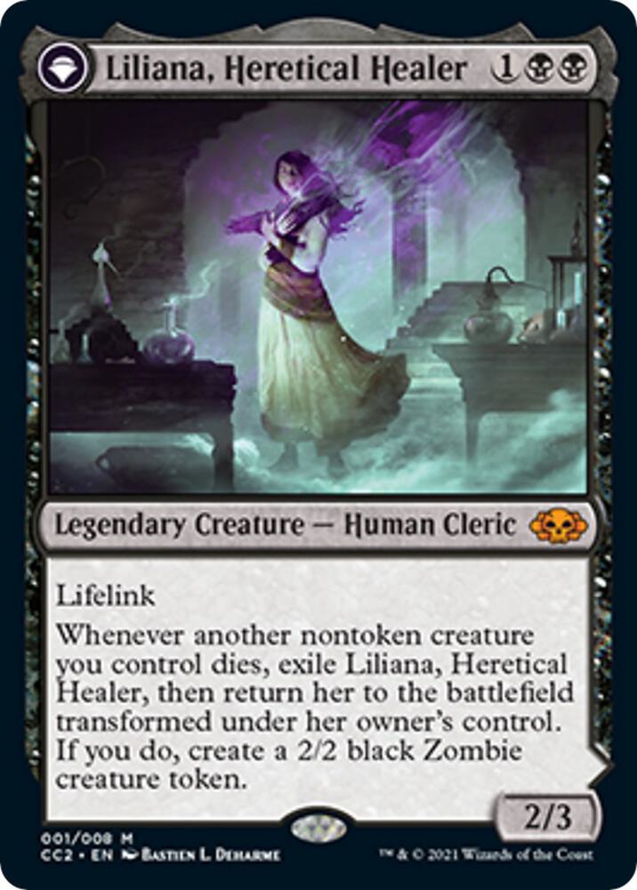 Liliana, Heretical Healer // Liliana, Defiant Necromancer [Commander Collection: Black]