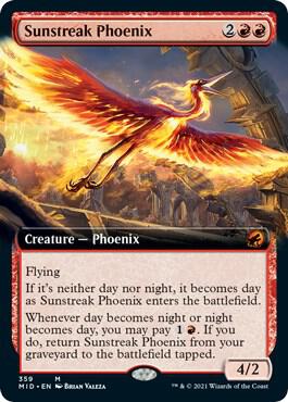 Sunstreak Phoenix (Extended Art) [Innistrad: Midnight Hunt]