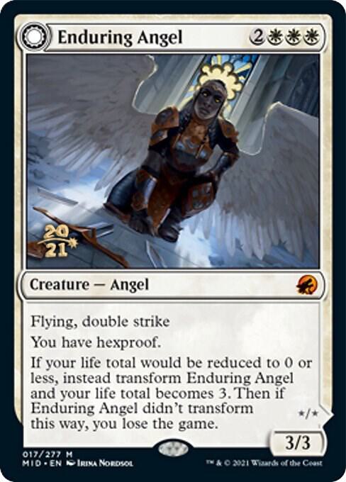 Enduring Angel // Angelic Enforcer [Innistrad: Midnight Hunt Prerelease Promos]