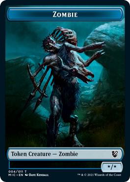 Zombie (005) // Zombie (004) Double-Sided Token [Innistrad: Midnight Hunt Commander Tokens]