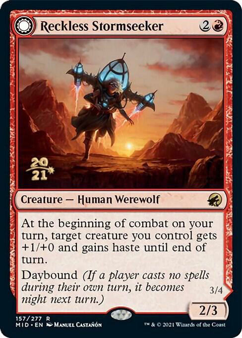 Reckless Stormseeker // Storm-Charged Slasher [Innistrad: Midnight Hunt Prerelease Promos]