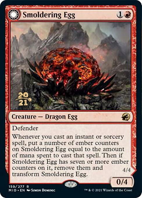 Smoldering Egg // Ashmouth Dragon [Innistrad: Midnight Hunt Prerelease Promos]