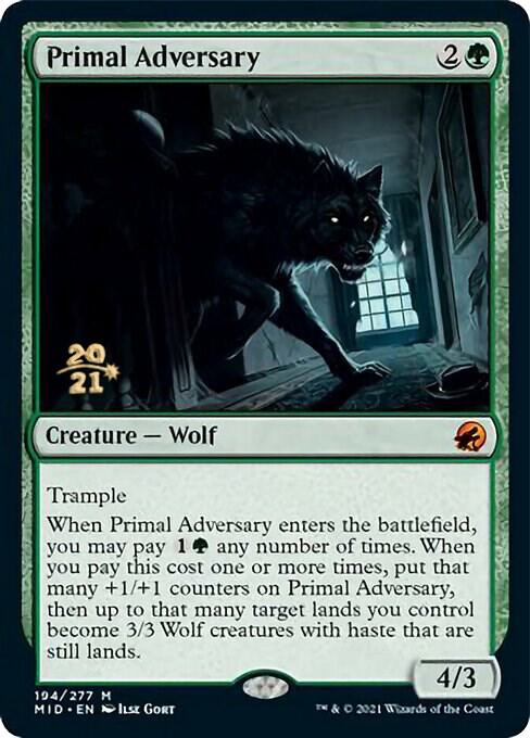 Primal Adversary [Innistrad: Midnight Hunt Prerelease Promos]