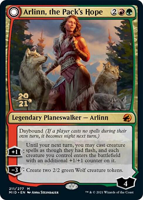 Arlinn, the Pack's Hope // Arlinn, the Moon's Fury [Innistrad: Midnight Hunt Prerelease Promos]