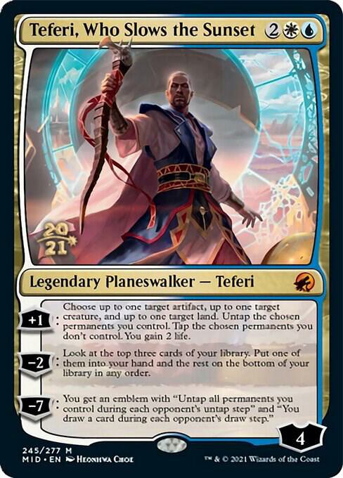 Teferi, Who Slows the Sunset [Innistrad: Midnight Hunt Prerelease Promos]