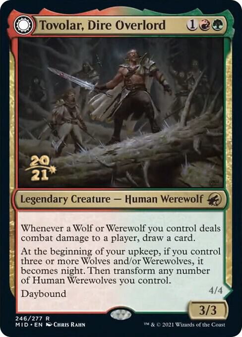 Tovolar, Dire Overlord // Tovolar, the Midnight Scourge [Innistrad: Midnight Hunt Prerelease Promos]