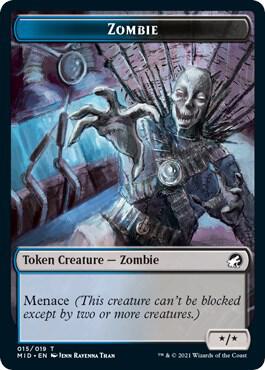 Zombie Token (015) [Innistrad: Midnight Hunt Tokens]