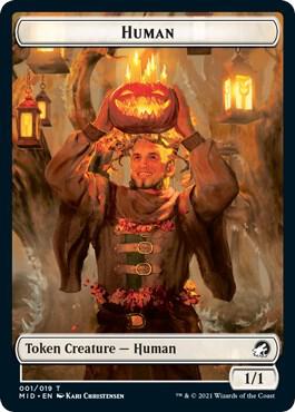 Human // Zombie (015) Double-Sided Token [Innistrad: Midnight Hunt Tokens]
