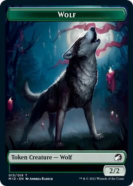 Wolf // Beast (008) Double-Sided Token [Innistrad: Midnight Hunt Tokens]