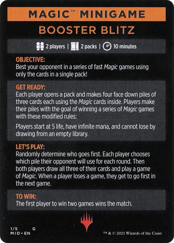 Booster Blitz (Magic Minigame) [Innistrad: Midnight Hunt Minigame]