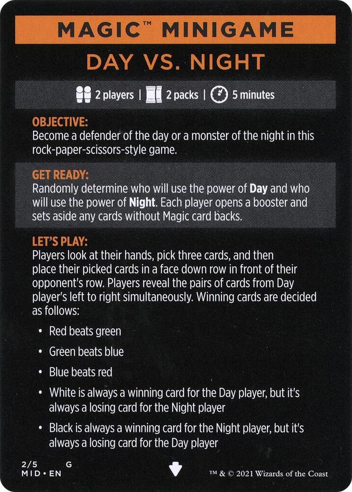 Day Vs. Night (Magic Minigame) [Innistrad: Midnight Hunt Minigame]