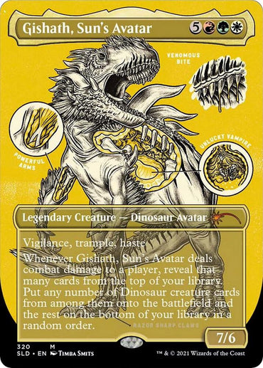 Gishath, Sun's Avatar (Borderless Foil Etched) [Secret Lair Drop Series]