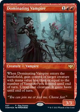 Dominating Vampire (Play Promo) [Innistrad: Crimson Vow Promos]
