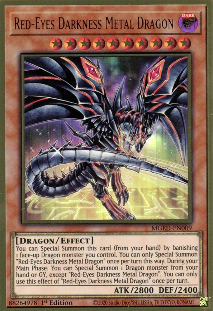 Red-Eyes Darkness Metal Dragon (Alternate Art) [MGED-EN009] Gold Rare