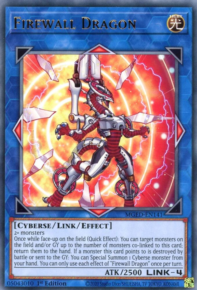 Firewall Dragon (Alternate Art - Red) [MGED-EN141] Rare
