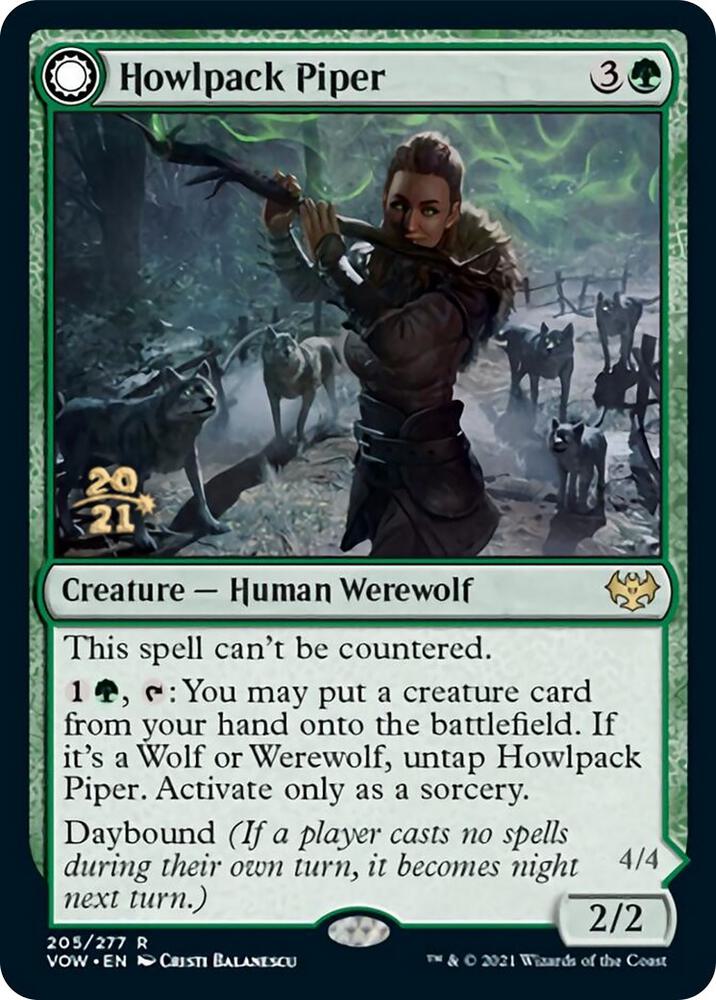 Howlpack Piper // Wildsong Howler [Innistrad: Crimson Vow Prerelease Promos]