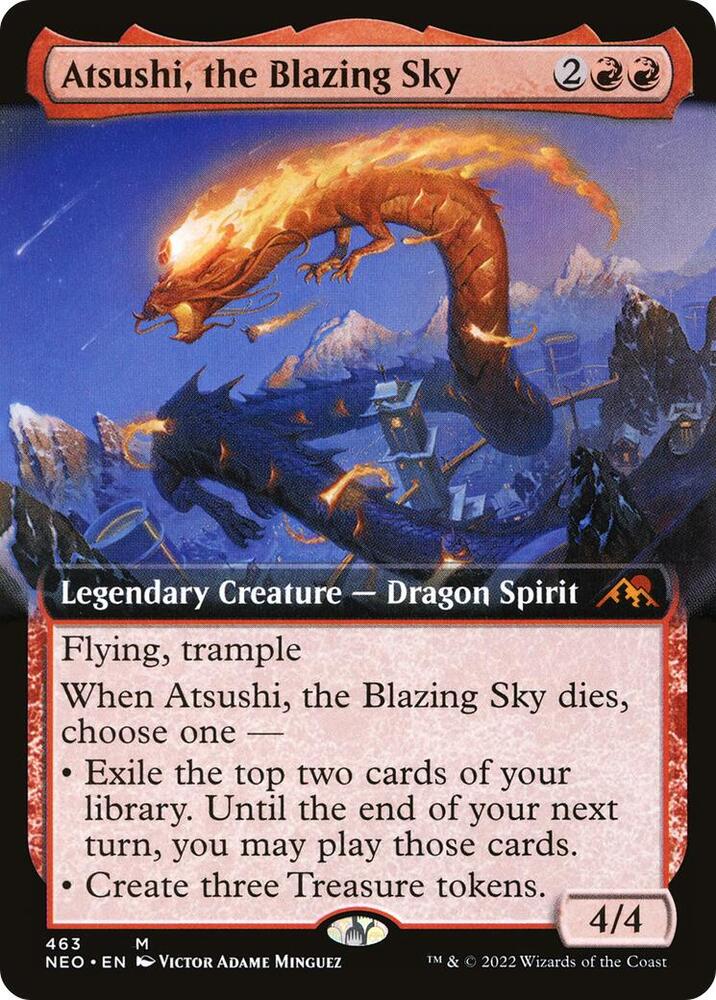 Atsushi, the Blazing Sky (Extended Art) [Kamigawa: Neon Dynasty]