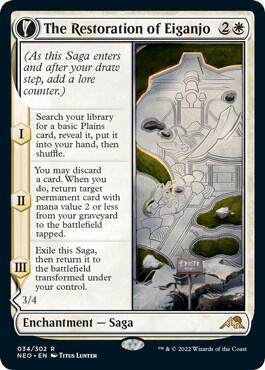 The Restoration of Eiganjo // Architect of Restoration [Kamigawa: Neon Dynasty]