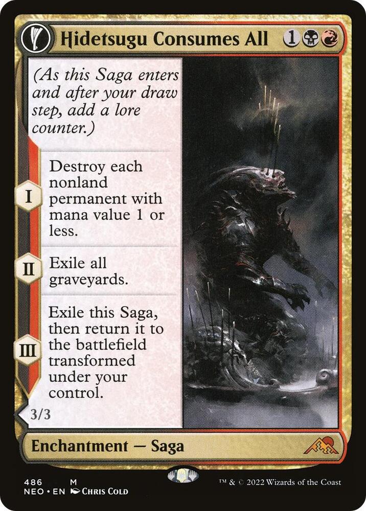 Hidetsugu Consumes All // Vessel of the All-Consuming (Extended Art) [Kamigawa: Neon Dynasty]