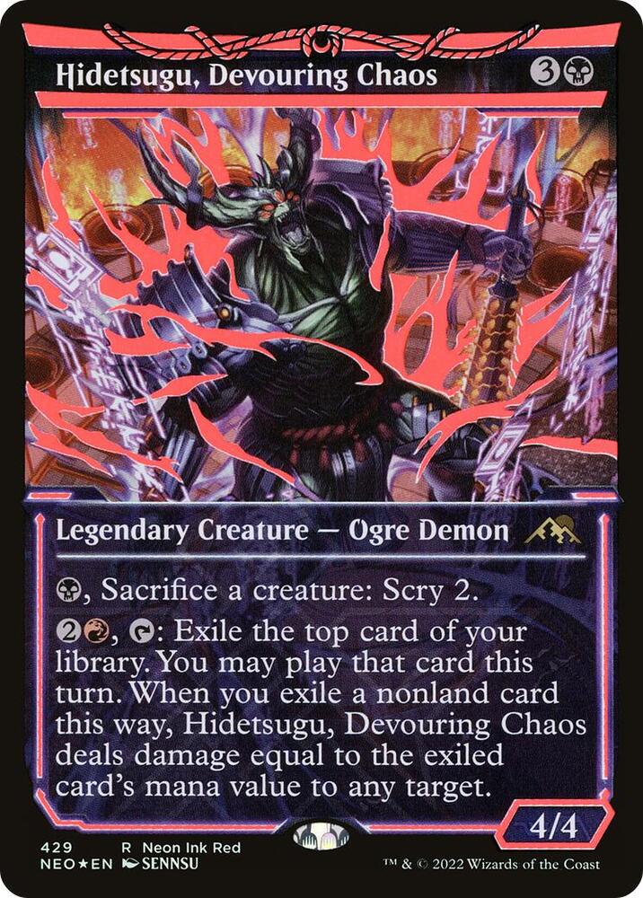 Hidetsugu, Devouring Chaos (Neon Ink Red) [Kamigawa: Neon Dynasty]