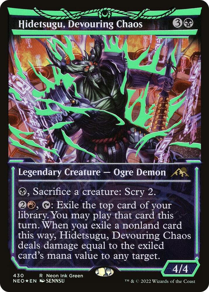 Hidetsugu, Devouring Chaos (Neon Ink Green) [Kamigawa: Neon Dynasty]