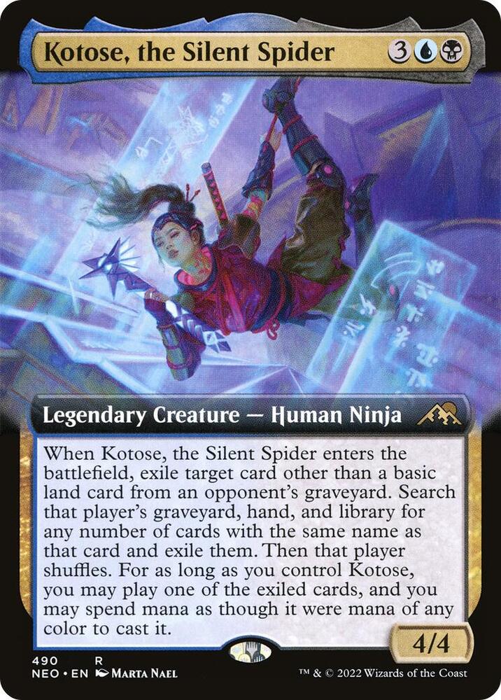 Kotose, the Silent Spider (Extended Art) [Kamigawa: Neon Dynasty]