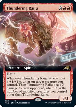 Thundering Raiju (Extended Art) [Kamigawa: Neon Dynasty]
