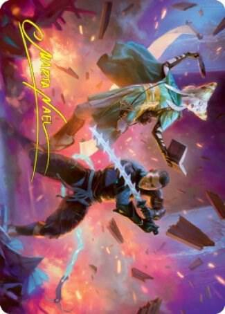 Explosive Entry Art Card (Gold-Stamped Signature) [Kamigawa: Neon Dynasty Art Series]