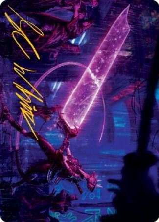 Enormous Energy Blade Art Card (Gold-Stamped Signature) [Kamigawa: Neon Dynasty Art Series]