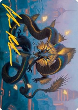 Ao, the Dawn Sky 1 Art Card (Gold-Stamped Signature) [Kamigawa: Neon Dynasty Art Series]