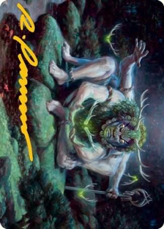 Myojin of Towering Might Art Card (Gold-Stamped Signature) [Kamigawa: Neon Dynasty Art Series]