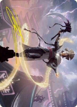 Naomi, Pillar of Order Art Card (Gold-Stamped Signature) [Kamigawa: Neon Dynasty Art Series]