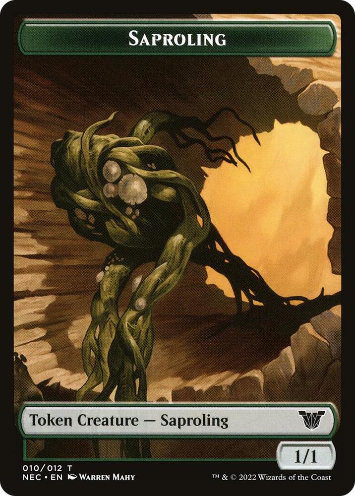 Saproling // Spirit (002) Double-Sided Token [Kamigawa: Neon Dynasty Commander Tokens]
