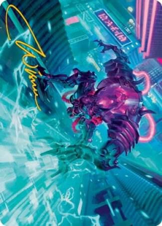 Surgehacker Mech Art Card (Gold-Stamped Signature) [Kamigawa: Neon Dynasty Art Series]