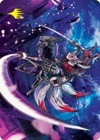 Blade-Blizzard Kitsune Art Card (Gold-Stamped Signature) [Kamigawa: Neon Dynasty Art Series]