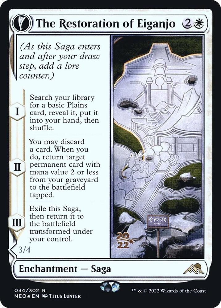 The Restoration of Eiganjo // Architect of Restoration [Kamigawa: Neon Dynasty Prerelease Promos]