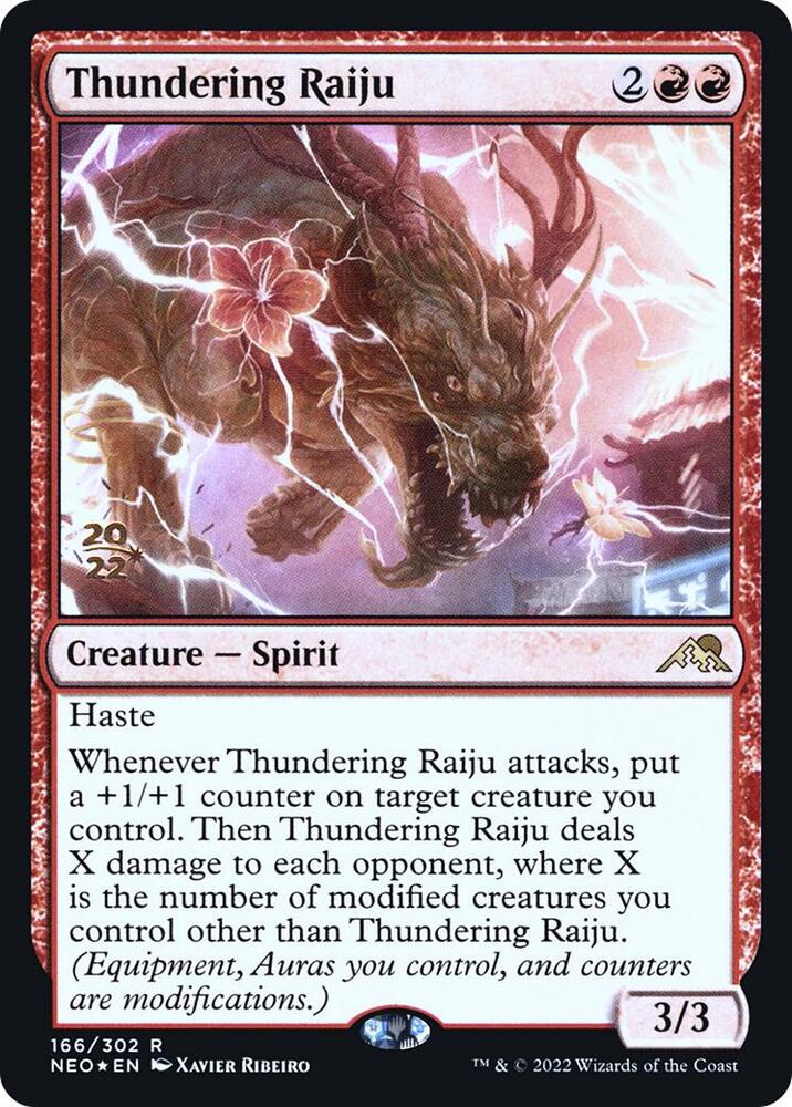 Thundering Raiju [Kamigawa: Neon Dynasty Prerelease Promos]