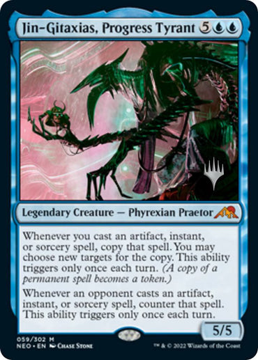 Jin-Gitaxias, Progress Tyrant (Promo Pack) [Kamigawa: Neon Dynasty Promos]