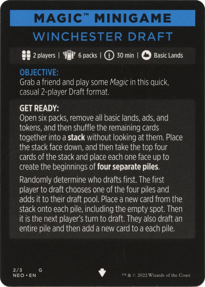 Winchester Draft (Magic Minigame) [Kamigawa: Neon Dynasty Minigame]