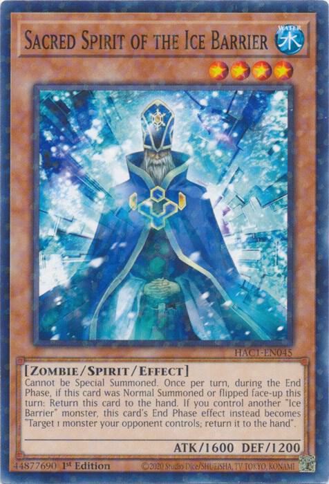 Sacred Spirit of the Ice Barrier (Duel Terminal) [HAC1-EN045] Parallel Rare