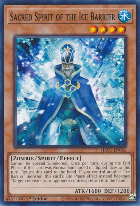 Sacred Spirit of the Ice Barrier [HAC1-EN045] Common